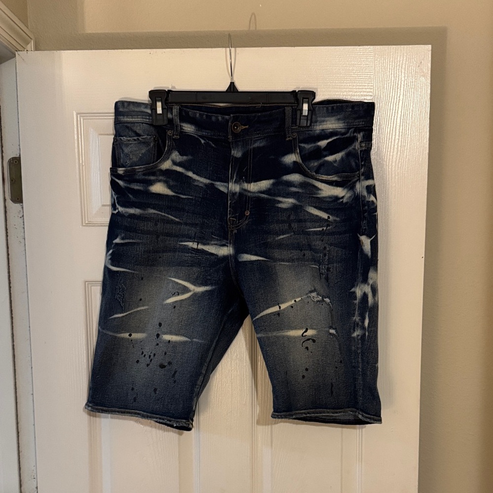 Akoo Distressed Blue Jean Shorts for Men